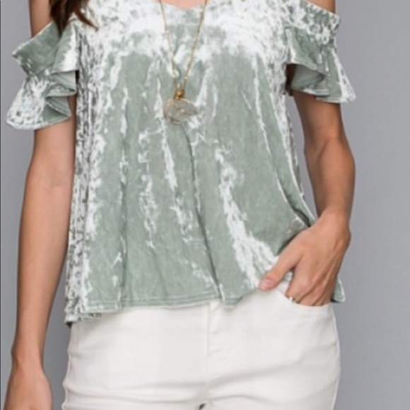 Last one ❄️ Iced mint crushed velvet top ❄️ - Picture 2 of 4